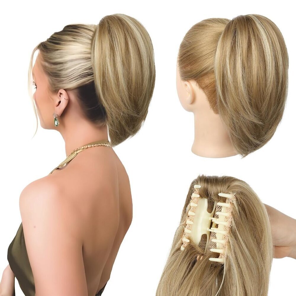 Ponytail Extension Synthetic Straight 10in Clip-in Natural Hair Piece Women